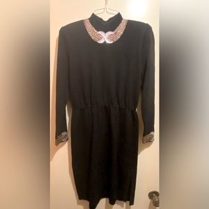 St. John Evening Dress Sz 2 Black Sweater Dress Holiday Dress NWOT FREE SHIPPING